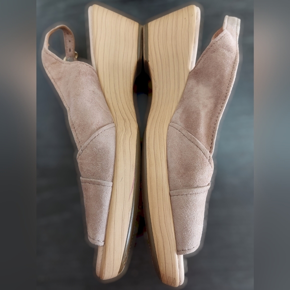 M&S Footglove Beige Suede Leather Slingback Sandals Peep Toe UK 3. - Picture 9 of 12